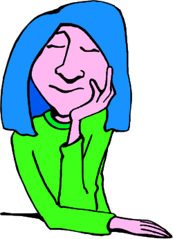 Blue Hair Woman in Green Shirt - Unique Clipart Design