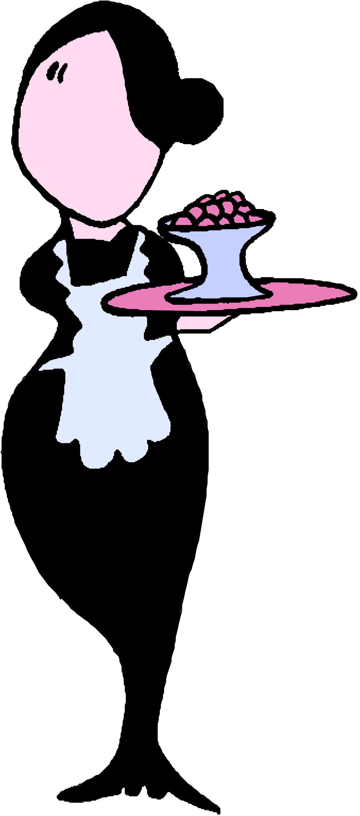 Cartoon Character Holding a Tray Clipart for Creative Projects