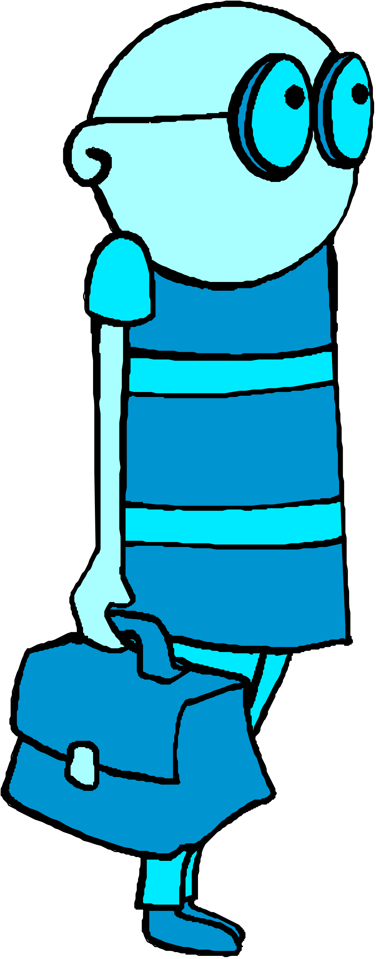 Blue Pig with Hat and Scarf Clipart - Whimsical Animal Illustrations