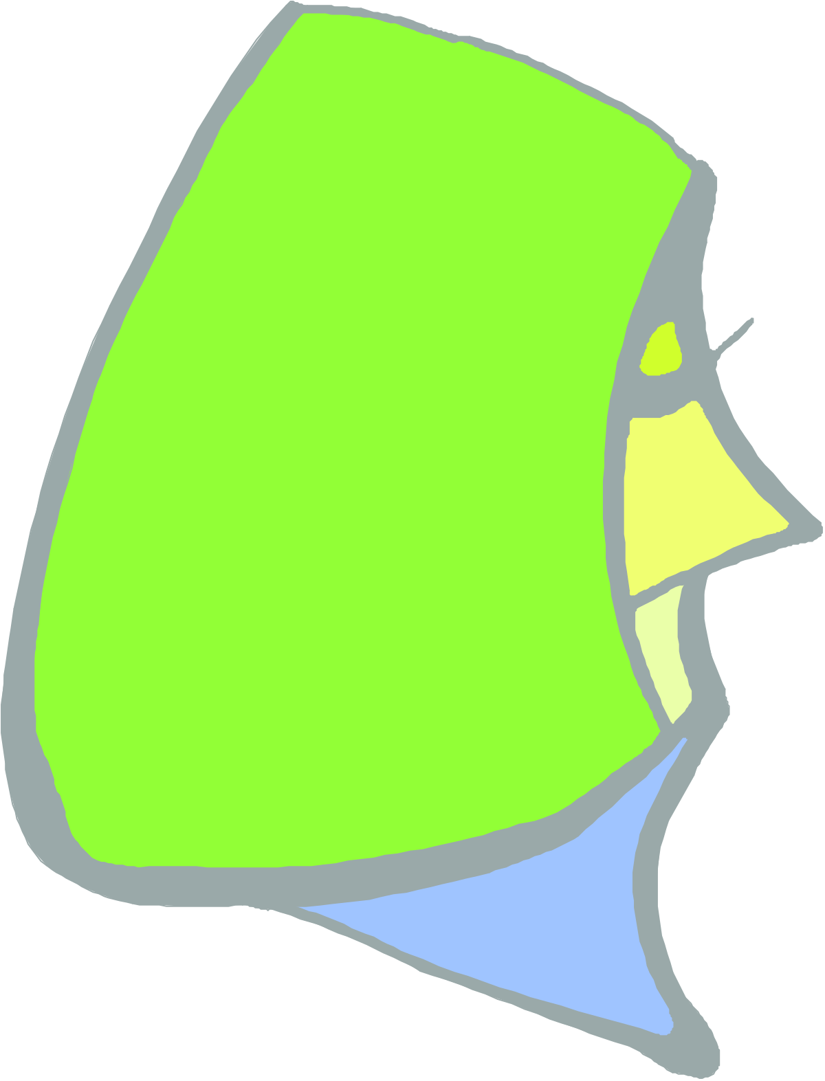 Green and Blue Face Clipart: Vibrant Character Illustrations
