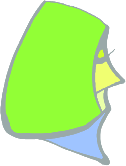 Green and Blue Face Clipart: Vibrant Character Illustrations