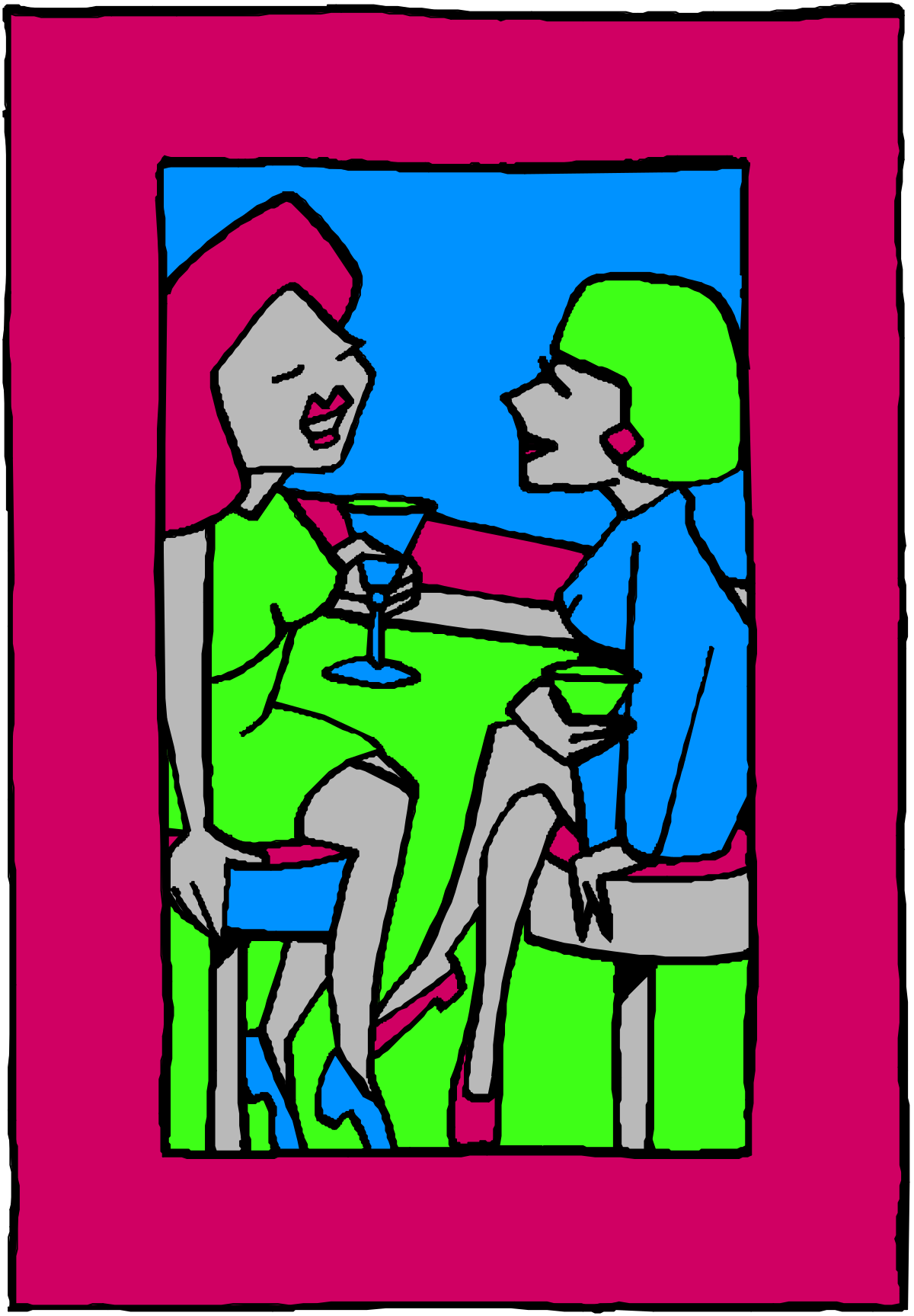 Couch Scene: Man and Woman Relaxing Together Clipart