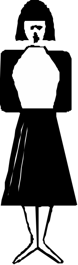Black and White Silhouette of a Woman with an Umbrella - Perfect for Elegant Designs
