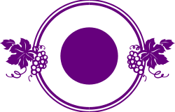 Grapes and Leaves Embroidery Design Clipart in Purple Oval