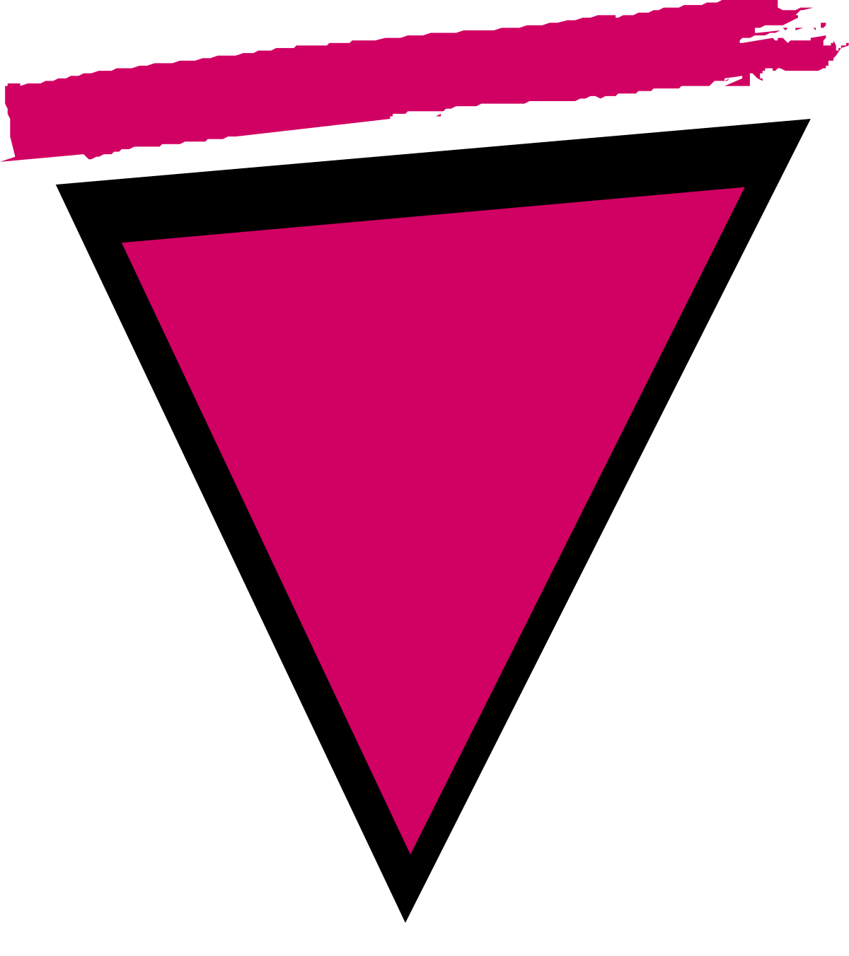 Pink Triangle on Black Background - Minimalist Clipart Design