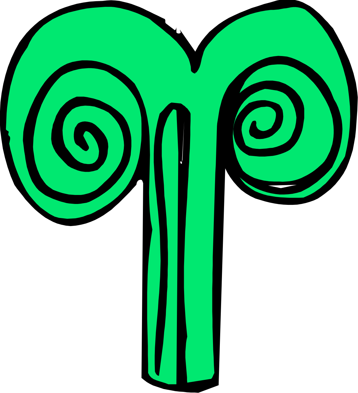 Green Face Clipart with Two Eyes - Fun and Playful Designs