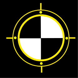 Yellow and Black Circle with White Center - Eye-Catching Clipart