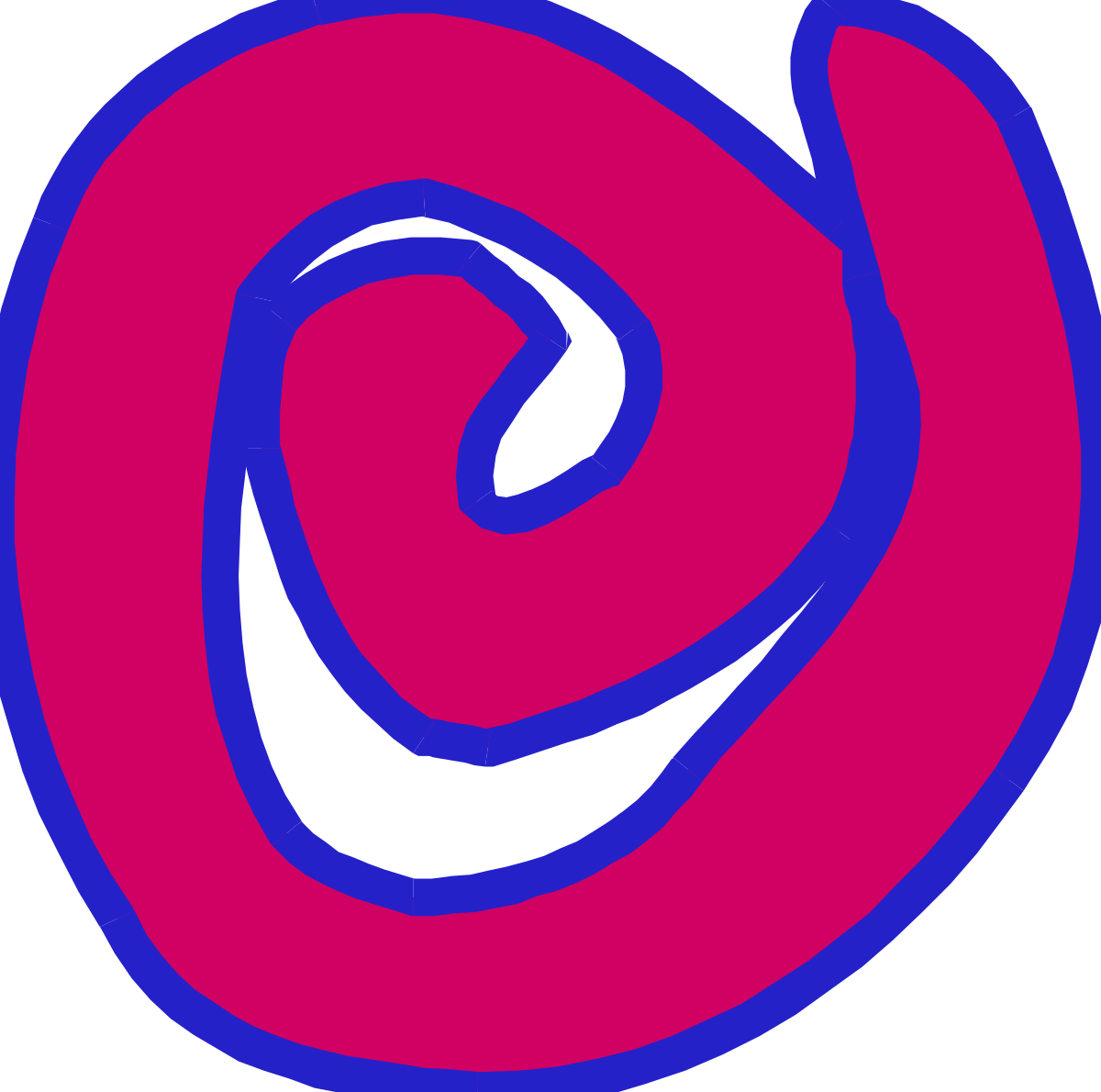 Spiral Logo Clipart: Bold Red and Blue Design