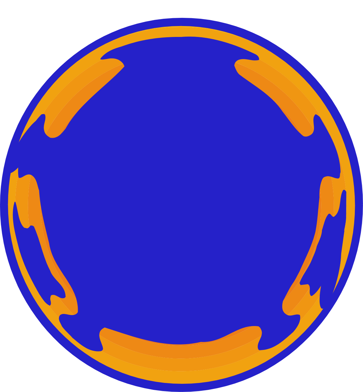 a blue circle with orange arrows clip art png transparent Blue Circle with Orange Arrows - Dynamic Clipart for Visual Impact