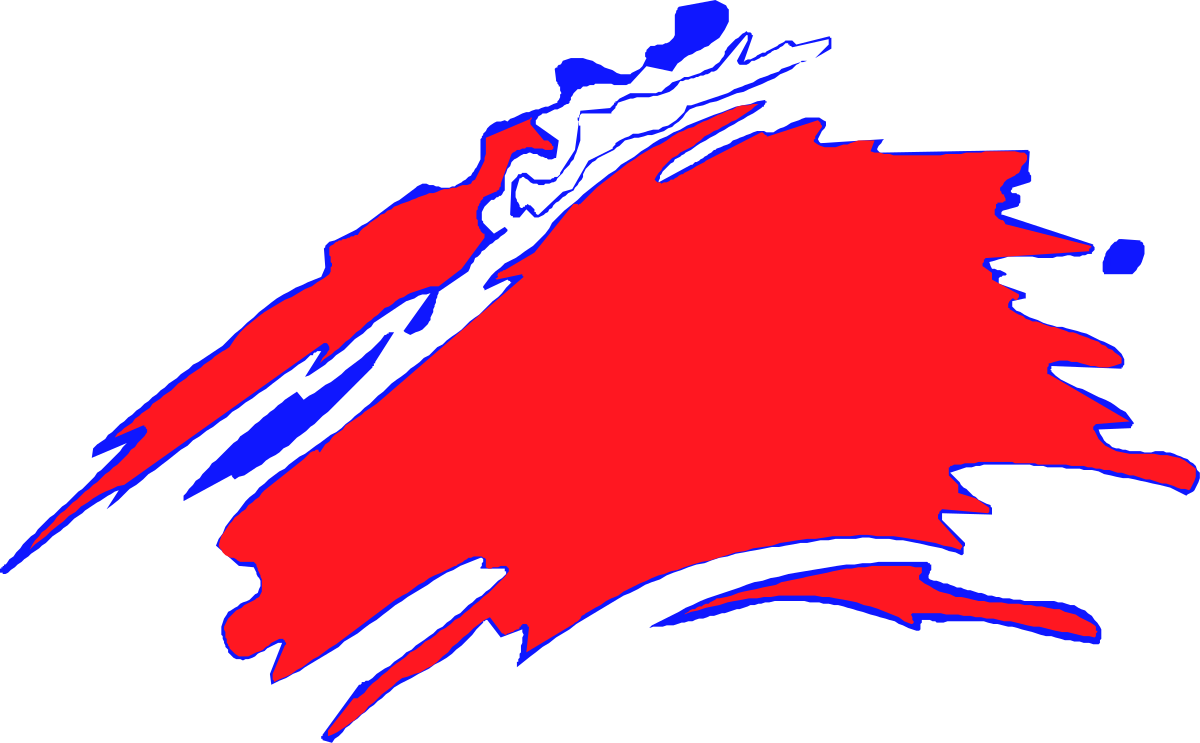 Red and Blue Paint Splashes on Black Background Clipart