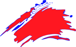 Red and Blue Paint Splashes on Black Background Clipart