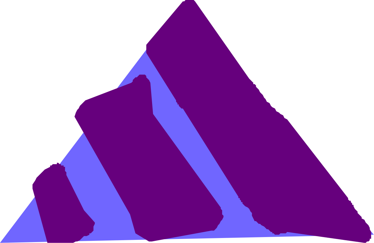 Purple Triangle on Black Background - Bold Geometric Clipart