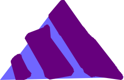Purple Triangle on Black Background - Bold Geometric Clipart