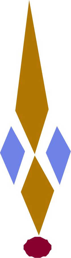 Vibrant Blue and Yellow Triangle with Bold Red Accent Clipart