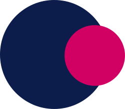 Pink and Blue Circle on Black Background - Vibrant Clipart