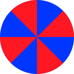 Red and Blue Circle with White Center Clipart - Vibrant, Eye-Catching Graphics