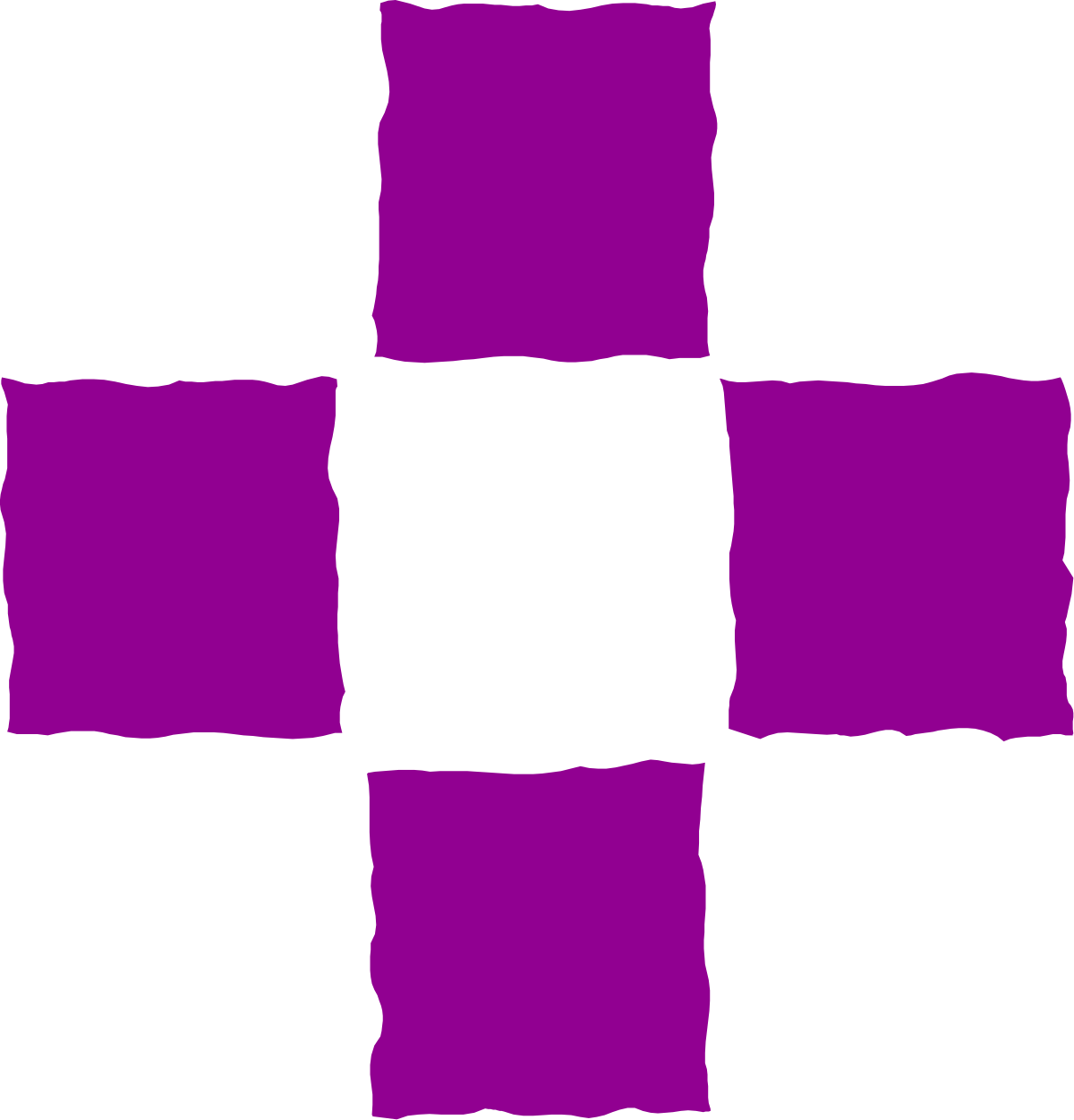 Purple and Black Cross Pattern with Running Silhouette