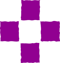 Purple and Black Cross Pattern with Running Silhouette