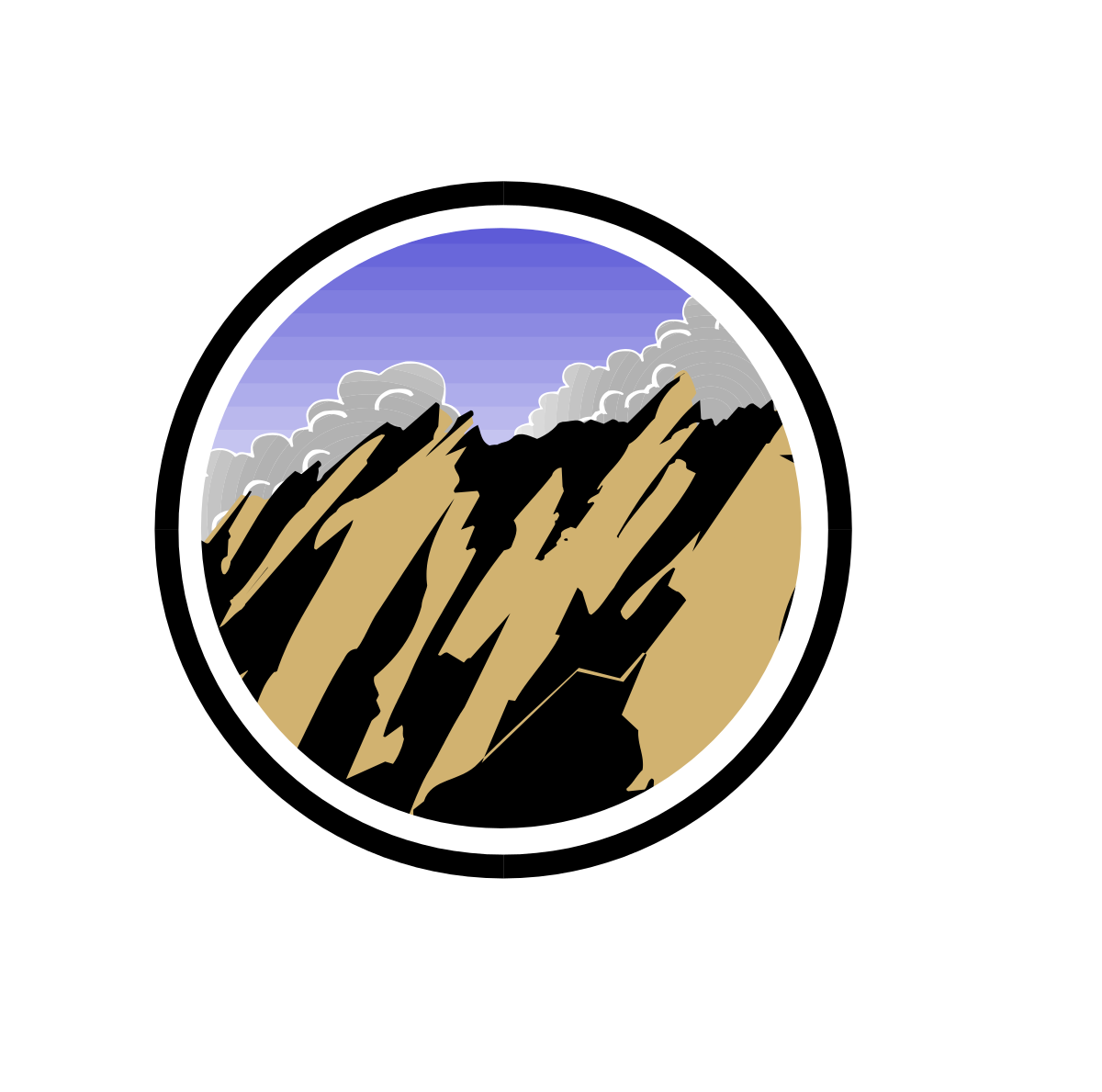 a mountain with a circle over it clip art png transparent Mountain Clipart with Circular Element - Scenic Nature Design