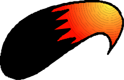 Red and Yellow Logo on Black Background - Vibrant Clipart Design