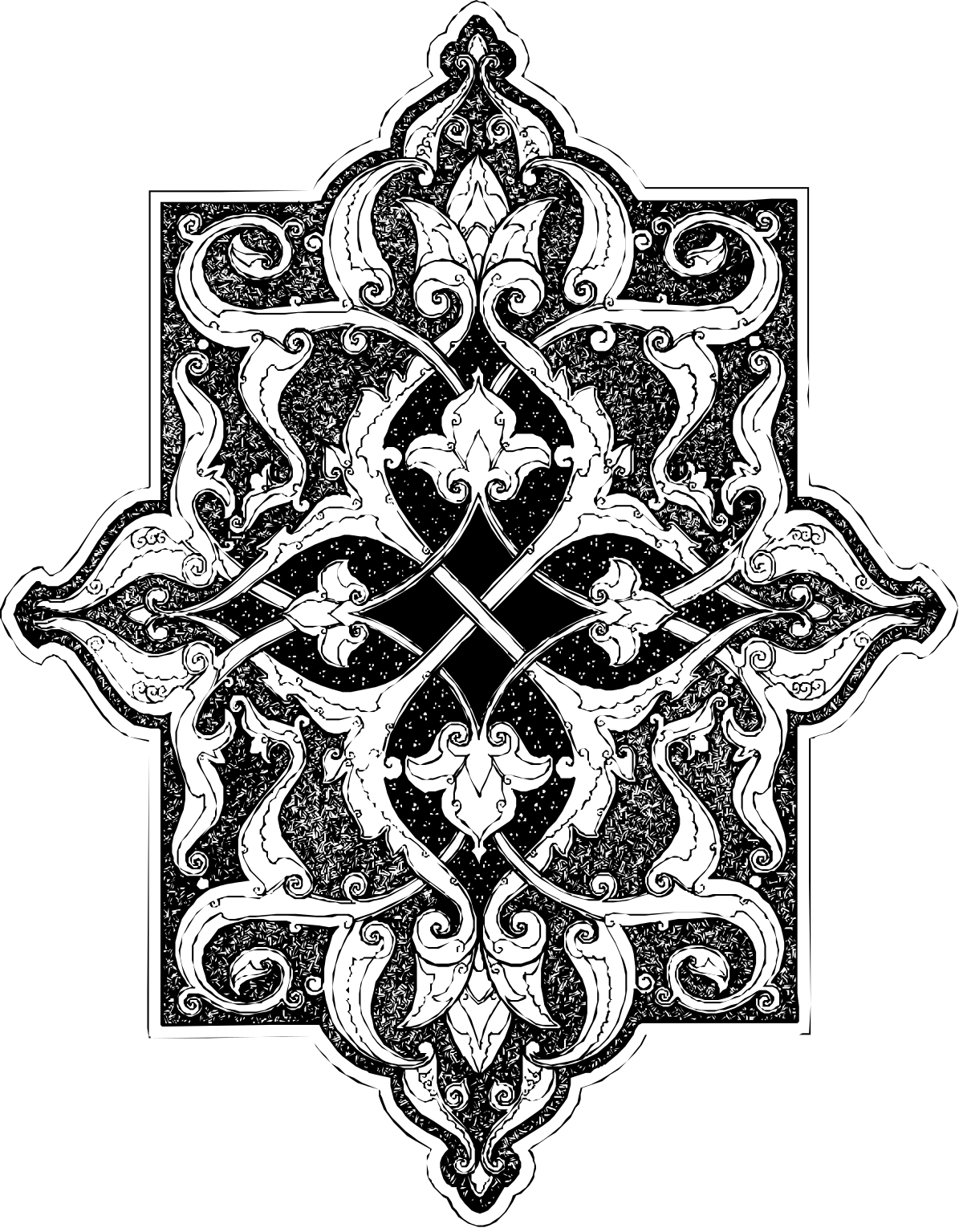a black and white ornamental design clip art png transparent Ornamental Design Clipart in Black and White - Elegant Visuals