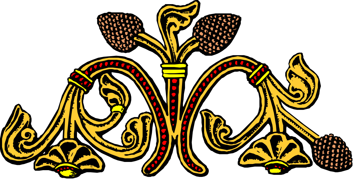 Flower Clipart Design: Stunning Gold and Red Floral Elements