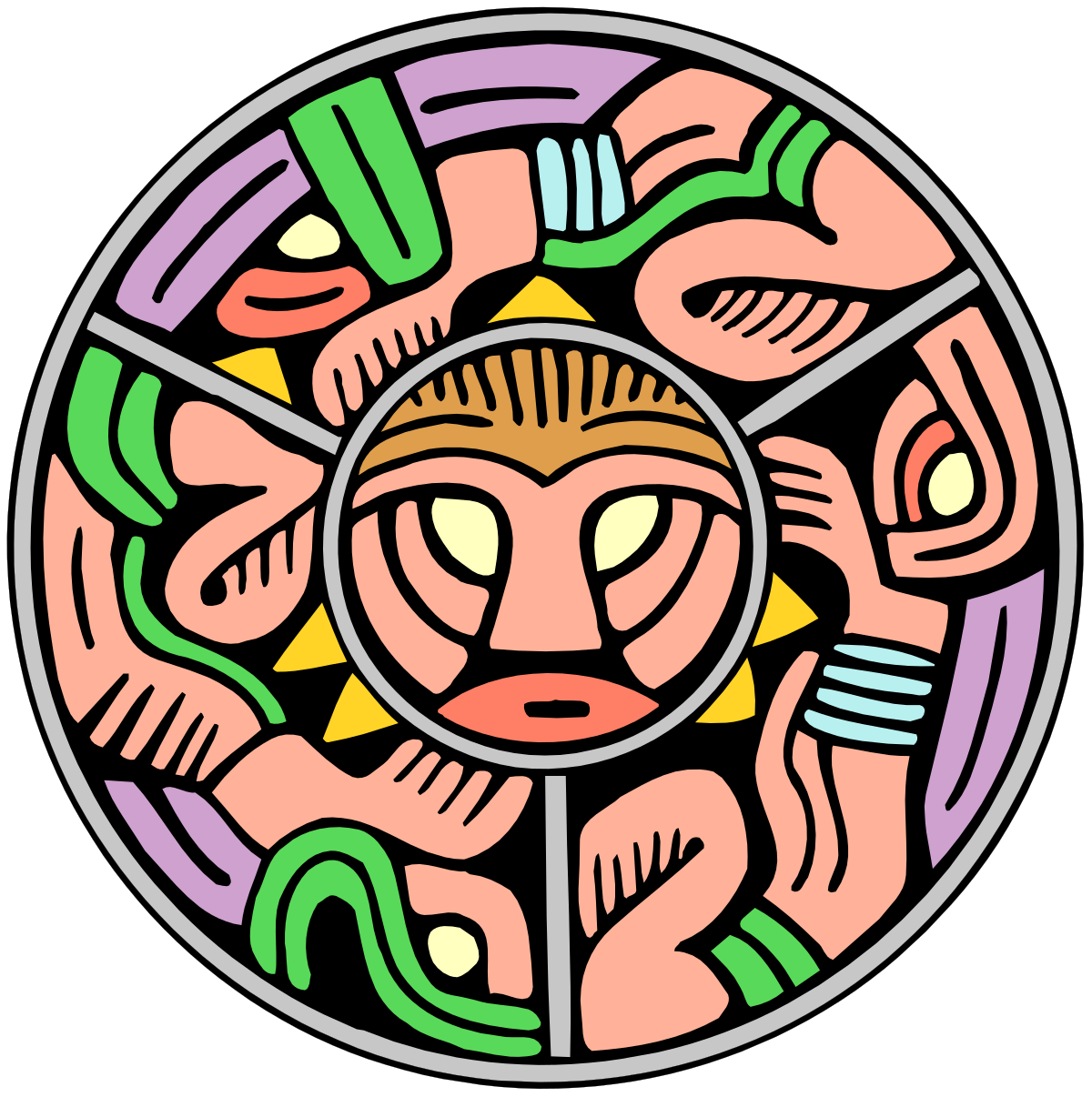 a circle with hands and a face clip art png transparent Circle with Hands and Face Clipart: Playful Character for Creative Projects