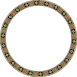 Circular Frame with Greek Pattern - Elegant Clipart Design