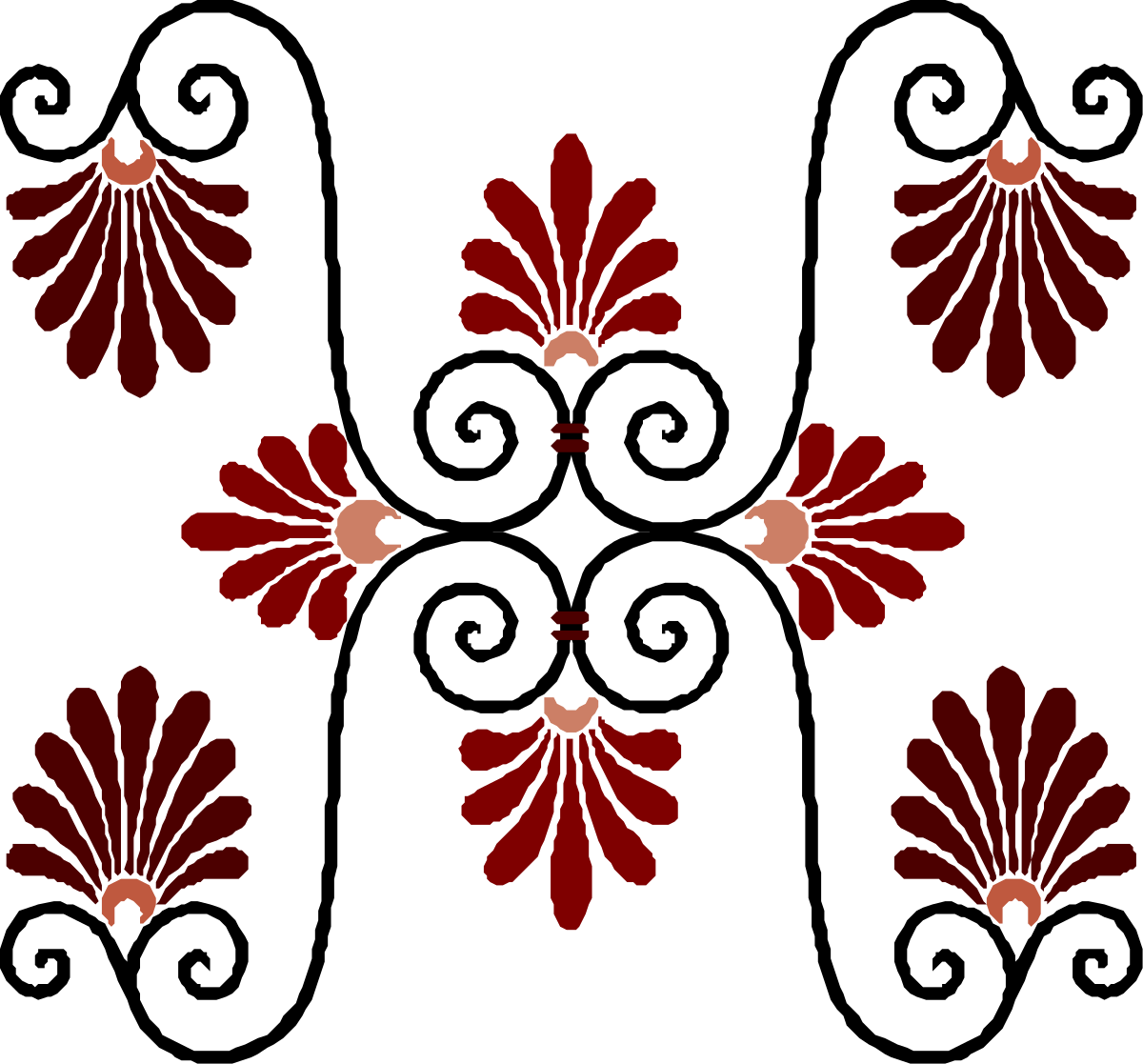 Red and Black Pattern Over White Background - Eye-Catching Clipart