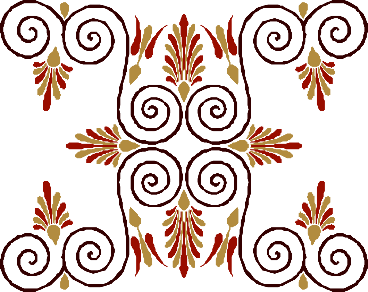 Red and Gold Pattern on Black Background - Stunning Clipart Design