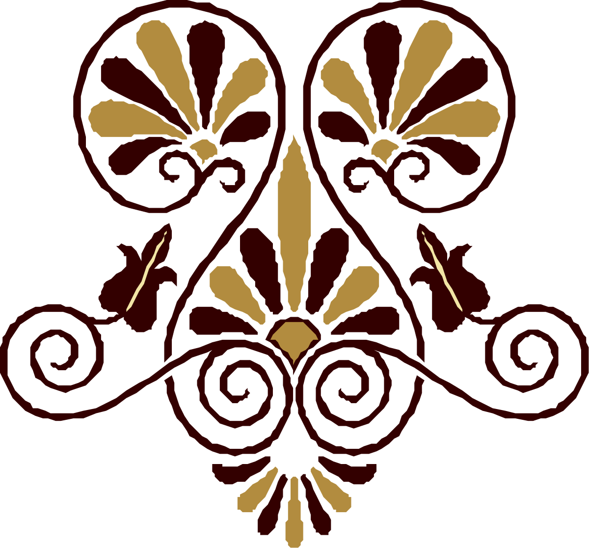 Red and Gold Design on Black Background - Stunning Clipart