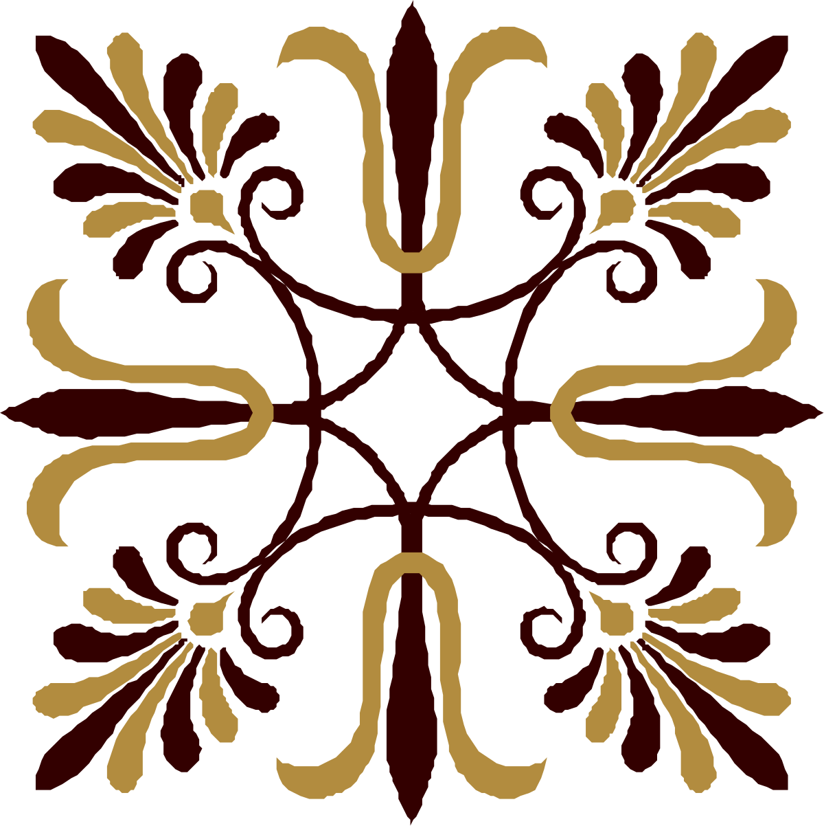 Red and Gold Flower Design Clipart for Vibrant Projects