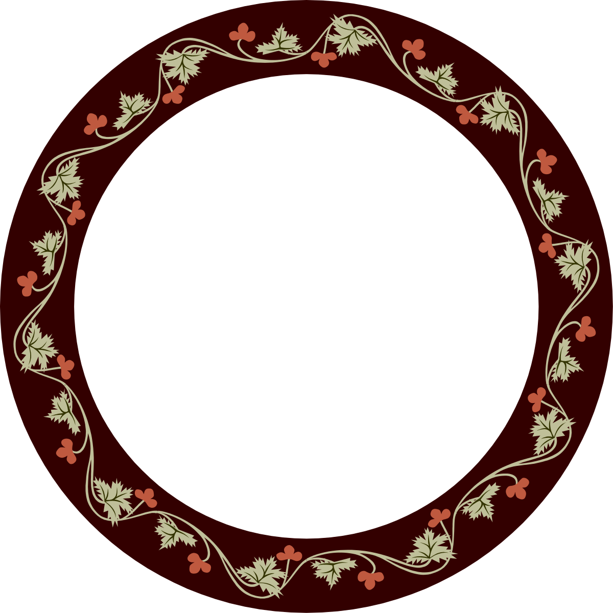 a circular frame with flowers and leaves clip art png transparent Floral Circular Frame Clipart: Vibrant Flowers and Leaves Design