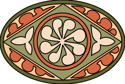 Circular Design with Four Leaves - Nature-Inspired Clipart