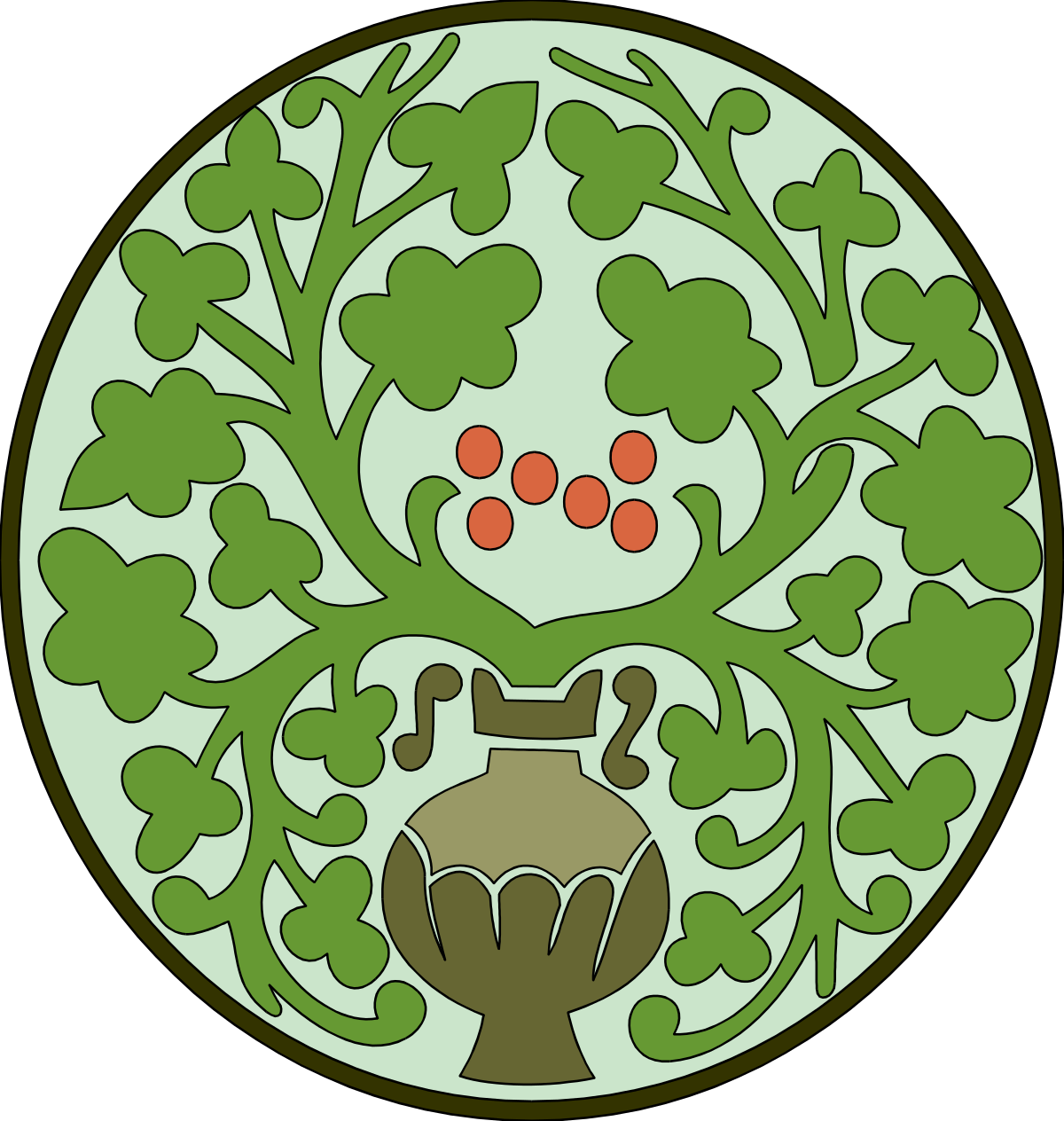 Tree with Leaves and Vase Clipart: Nature's Beauty for Every Project