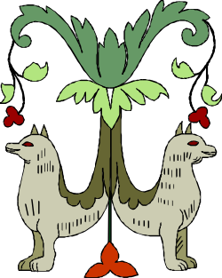 Dogs with Flowers and Leaves - Whimsical Clipart