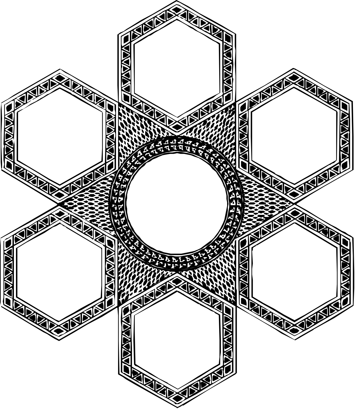 a black and white hexagon pattern clip art png transparent Black and White Hexagon Pattern for Creative Projects