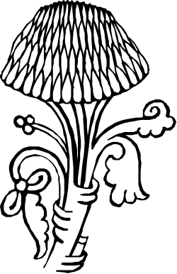 Mushroom Clipart on Black Background - Elegant Fungi Design