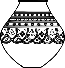 Vase with Pattern Clipart: Elegant Floral Design for Creative Projects