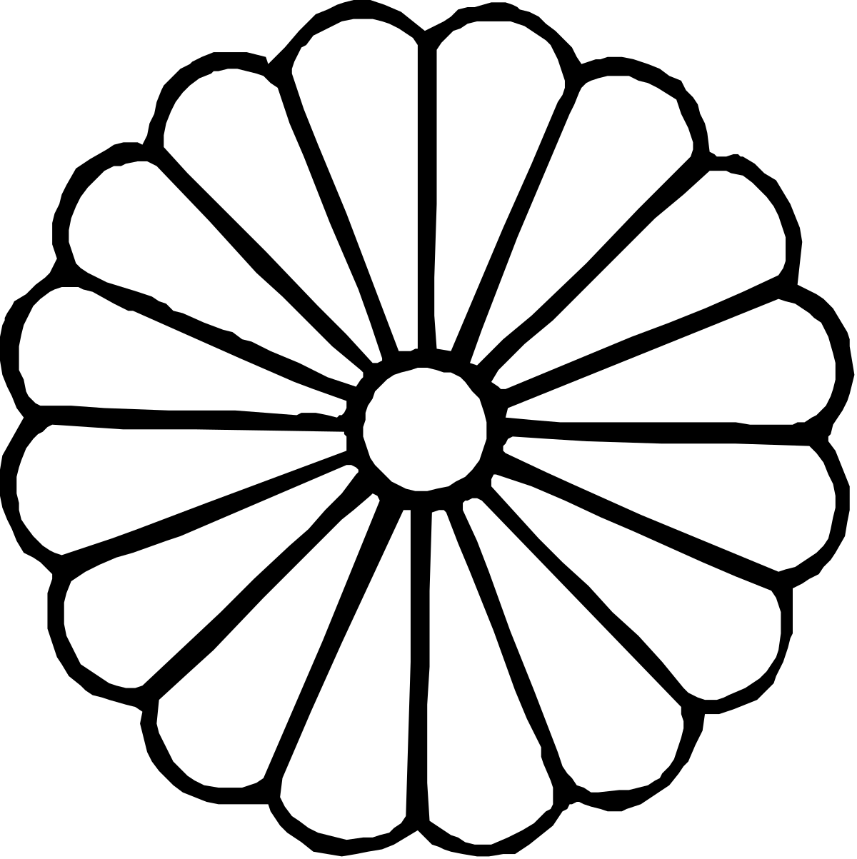 Flower Clipart with Black Background - Elegant Floral Design