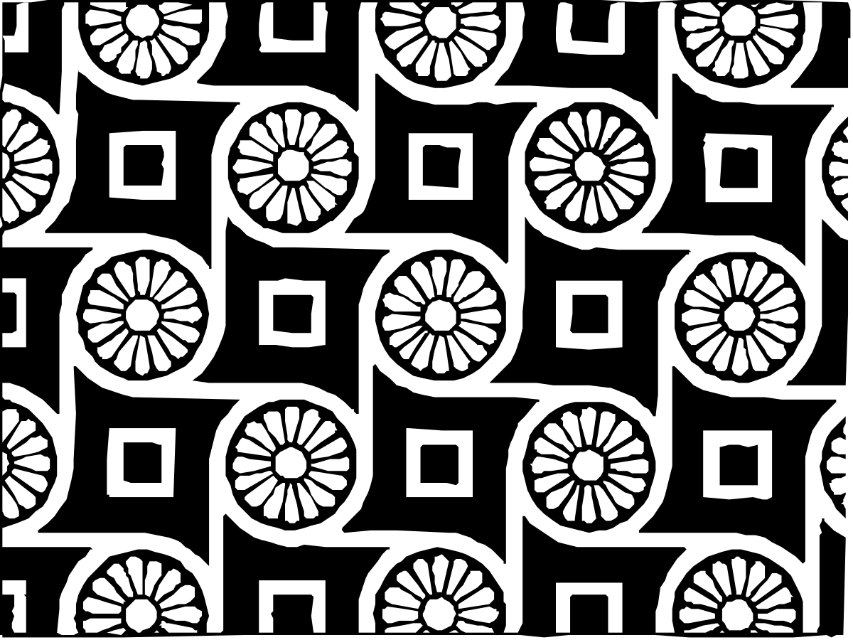 White Flower Pattern on Black Background - Stunning Clipart Collection