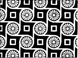 White Flower Pattern on Black Background - Stunning Clipart Collection