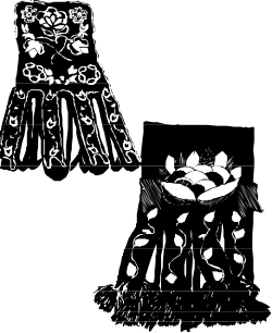 Elegant Black and White Woman in Dress Clipart for Creative Projects