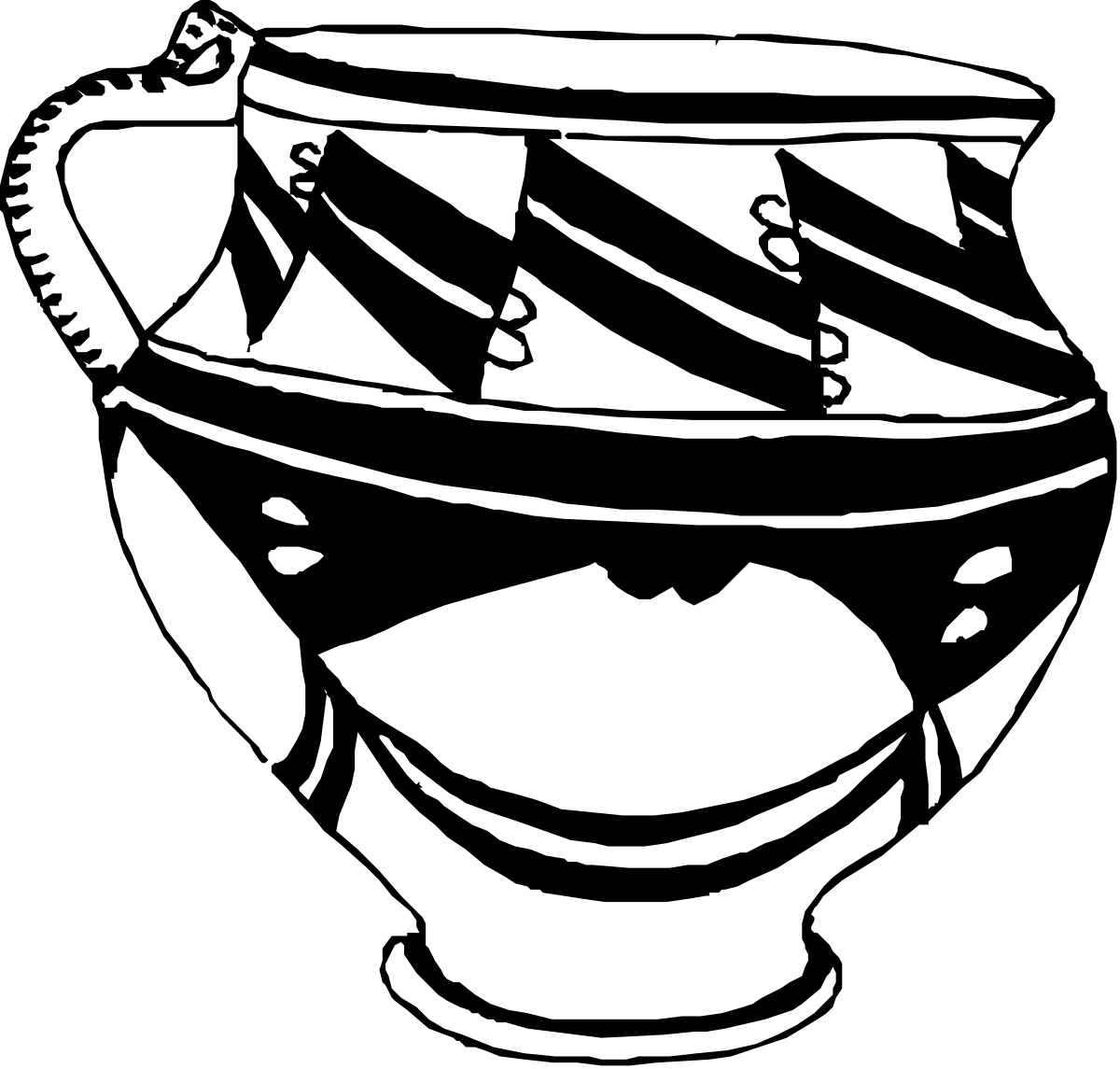 Vase Clipart: Elegant Black and White Decorative Illustration