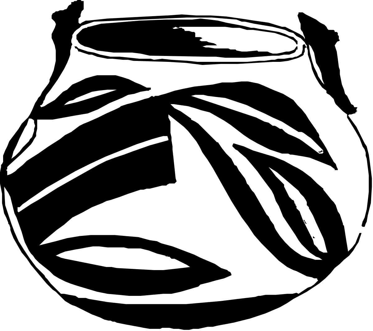 Vase Logo - Black and White Clipart with White Face Design