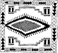 Crochet Mosaic: Stunning Black and White Native Design Clipart
