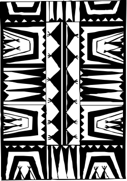 Black and White Pattern Design with White Background
