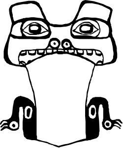 Grinning Face Clipart - Black and White Cartoon Expression