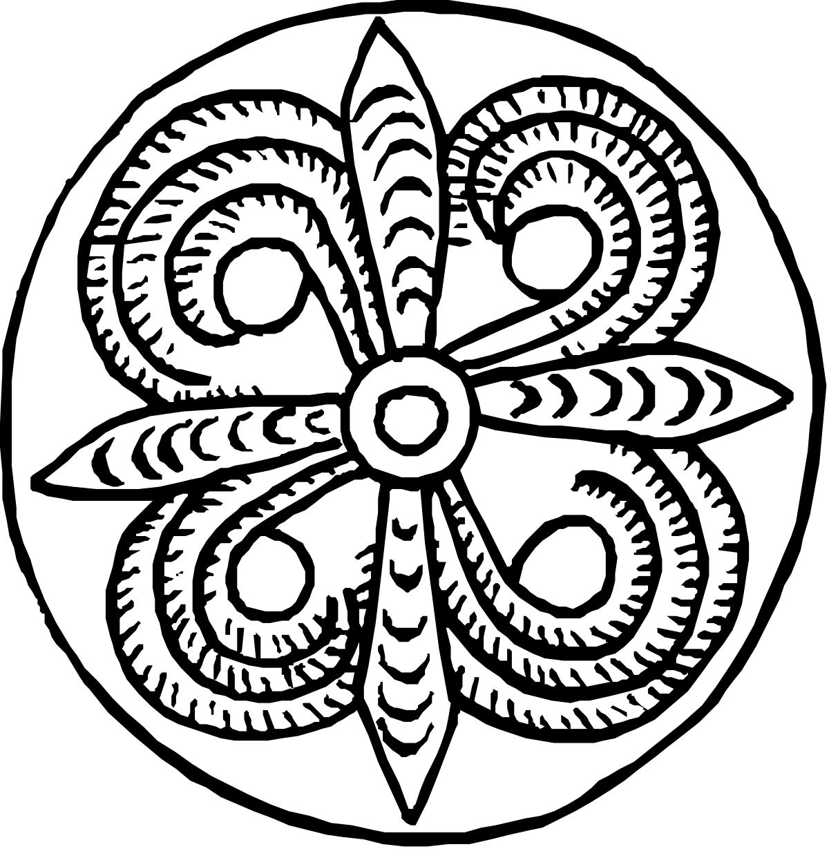 Flower Clipart: Elegant Black and White Floral Design