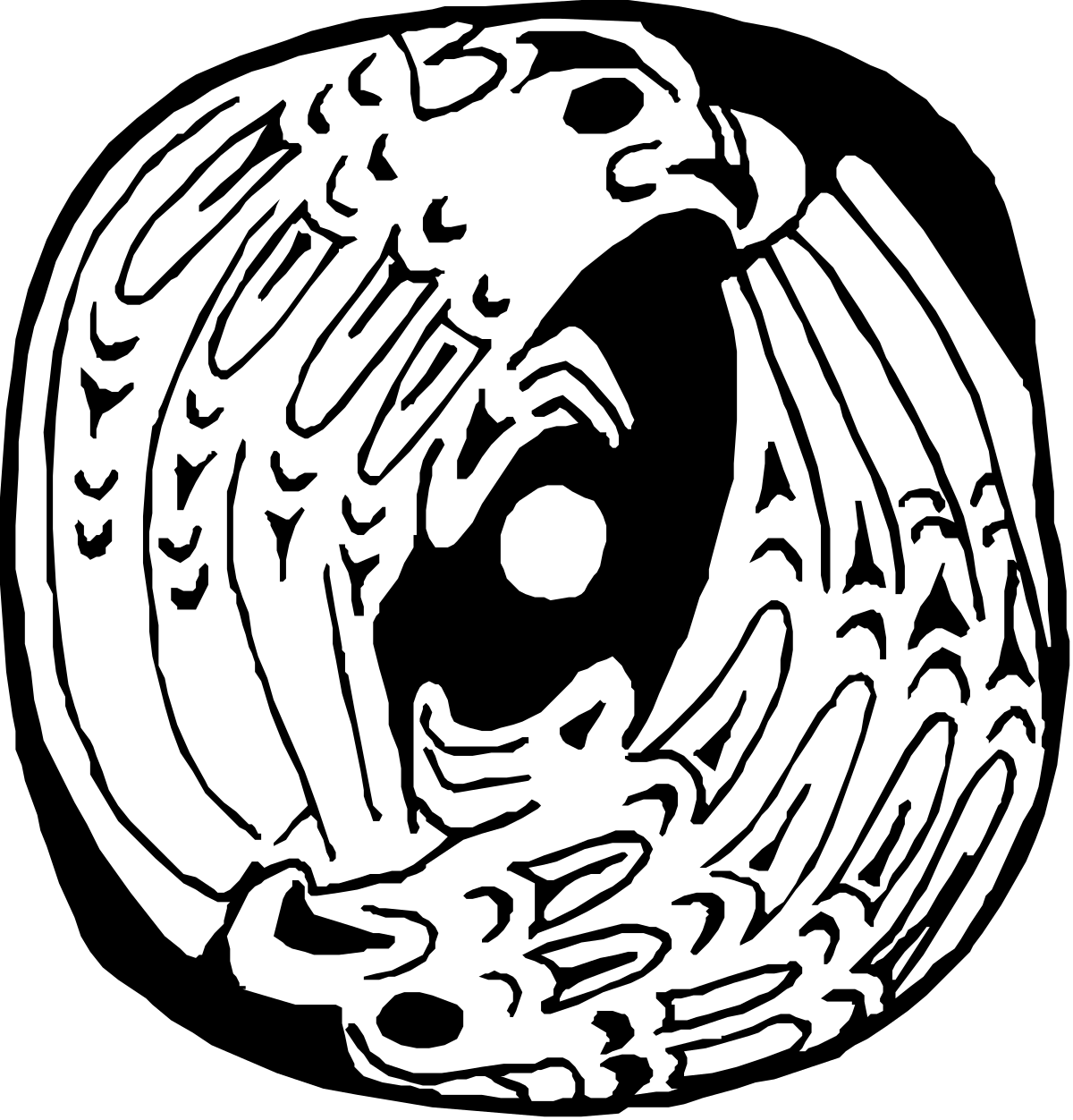 Black and White Circular Object Clipart for Creative Projects